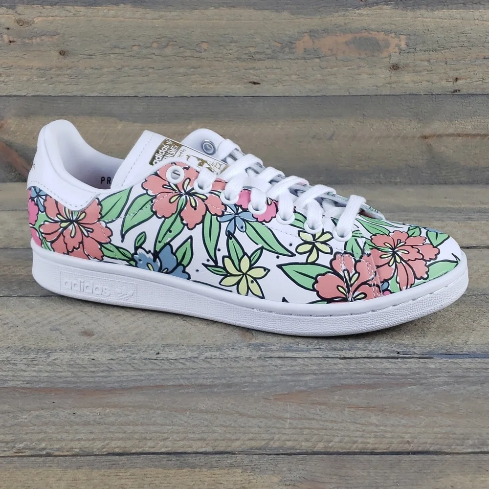 adidas Women's Stan Smith Leather All Over Floral Print Sneakers